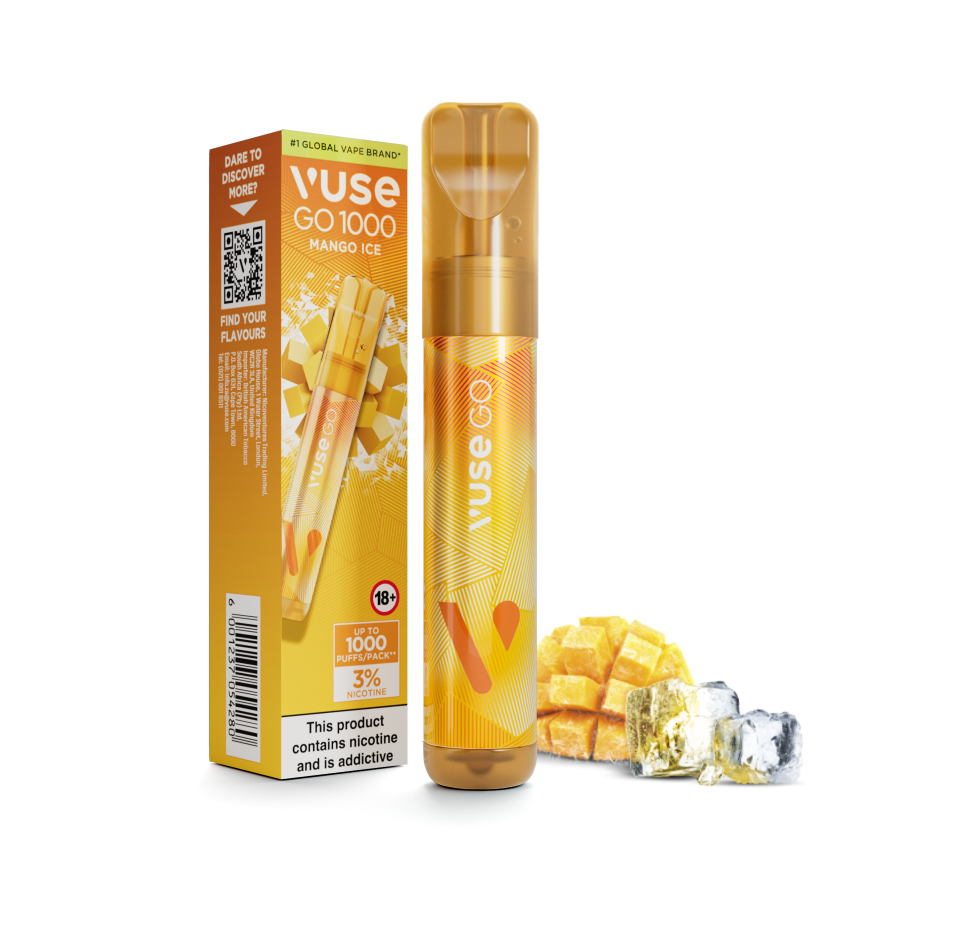 vuse go 1000 mango ice Style_Sub-Ohm Vape Kit Color:Cyan Blue - Leather series VUSE Pods 2p 2.4%