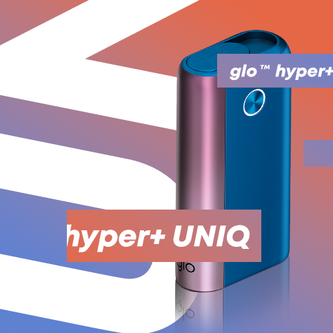4 kolory glo™ hyper+ UNIQ: czarny, biały, niebieski, złoty - akcesoria do papierosów w czterech kolorach
                  